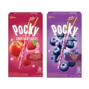 Pocky百奇優格棒38g_10 草莓果粒蜜桃/藍莓果粒【佳瑪】Pocky 餅乾 水果口味