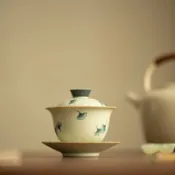 全球選品1館 生活百貨 景德鎮青花火石紅蓋碗三才蓋碗泡茶碗陶瓷茶具精緻悶茶碗功夫茶具