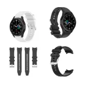 (店+)銀色圓扣矽膠錶帶 適用 三星 Galaxy Watch Active 2 40mm R830 R385 錶帶寬度20mm 防刮錶帶 替換帶