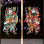 【現款免運】門神玻璃貼紙尉遲秦瓊裝飾靜電貼中式大門招財防撞貼國風玻璃門貼