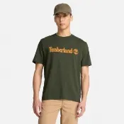 【Timberland】男款綠色LOGO短袖T恤(A2AW6U31)