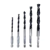 (店+)六角柄三尖鑽(木工鑽尾 五入組 木工工具 木工開孔 木工銑刀 木工鑽頭 6.35MM 木板開孔 鑽孔)