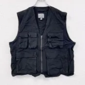 【DOKODEMO】古著ASOS 釣魚/狩獵背心，黑色，XL 碼