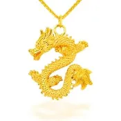 【福西珠寶】黃金墜子 吉祥如意金龍墜 6D黃金墜子 (金重0.54錢正負0.03錢)