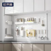 喜挖2店 歐束美廚房磁吸板置物架收納磁力洞洞板掛鈎刀架鍋蓋架置物架配件