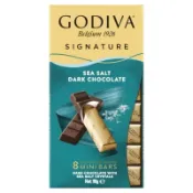 GODIVA 醇享系列 海鹽黑巧克力 杏仁黑巧克力 牛奶巧克力  8條入 90g
