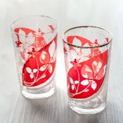 早期 印花玻璃杯 中古品 台灣免運