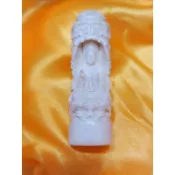 出清讓藏☆非保育類☆ 長毛象（猛瑪）／象牙雕飾 雕刻：寶蓋觀音（法相） 雕工細緻，法相莊嚴 ＜保真猛瑪＞