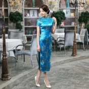長旗袍 龍鳳刺繡復古中國風洋裝【水水女人國】婚禮喜宴演出服 改良式長版旗袍 旗袍趴 尺碼S-6XL六色