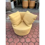 香榭二手家具*黃色造型皮革 單人座等候沙發椅-一人沙發-會客沙發-大廳沙發-等候椅-皮沙發-個人座沙發-候診椅-中古沙發