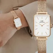 【Daniel Wellington】DW 女錶-20x26mm Quadro系列 極簡美學方形米蘭帶手錶-玫瑰金框 交換禮物(DW00100431)