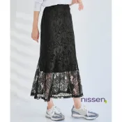 Nissen 日系顯瘦修身蕾絲魚尾裙 優雅氣質半身裙 通勤約會長裙