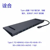 港灣小站 【11合1擴展】Type-C HUB 擴展塢 筆記本擴展塢 手機擴展塢 多功能轉接器 PD快充 HDMI輸出 網路卡 USB集線器 隨插即用 辦公娛樂必備