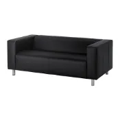【IKEA 宜家家居】KLIPPAN 雙人座沙發，bomstad 黑色