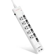 【PowerSync 群加】6開5插防雷擊 GaN PD快充 25W USB+Type C延長線/1.8m(TS65Q918)