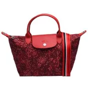 LONGCHAMP 經典Le Pliage Collection系列小碎花圖案手提/斜背包(小-紅色)