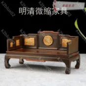 紅木雕工藝品 微型微縮小家具模型 明清仿古中式紅酸枝羅漢床擺件treeetg.twk2blue02