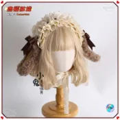 ❤精緻髮飾❤巧克力小熊可愛呲甜熊耳髮箍髮帶頭飾咖啡蝴蝶結禮帽❤
