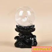 🔥臺灣熱賣🔥水晶球底座批發黑色蓮花樹脂擺件跨境萬聖節裝飾品工藝品展示臺架 玉石展示架 萬用