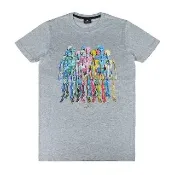 【Paul Smith】PAUL SMITH字母標籤LOGO彩色骷顱設計純棉短袖T恤(男款/灰)