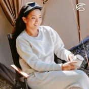 城市綠洲 ADISI 女Ocean Pure溫控超柔Terry圓領衛衣AL2321071 (S-XL)｜海洋紗 保暖 抗靜電 抑菌 消臭 QQ毛 磨毛