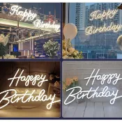 【客製化】霓虹燈 燈箱 生日快樂led燈牌happy Birthday霓虹燈發光字母訂製marryme求婚燈
