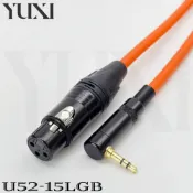 (店+)彩色線 XLR母 對 3.5mm 轉 XLR 母 TRS 卡農轉3.5 彎頭 直角音源線 混音機播放線 錄音 聲卡接電腦
