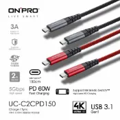JC科技 官方旗艦店 【ONPRO】 UC-C2CPD150 Type-C to Type-C 快充PD60W傳輸線【ONPRO】