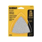 【DEWALT 得偉】磨切機配件 除漆 木材拋光用砂紙綜合包12片裝 無孔(DWASPTRI3)