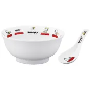 asdfkitty可愛家精品店 asdfkitty*日本製 SNOOPY史努比狗屋 陶瓷拉麵碗附湯匙 丼飯碗 大碗公-1100ML-正版商品