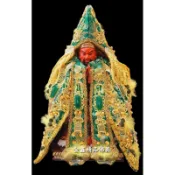 〔金鑫精品佛具〕關聖帝君 神明衣 粒麟緹花布龍袍 綠金玉雪龍袍 關公 龍袍 奉帽