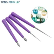 ⭐️24小時出貨⭐️文玩串珠擴孔針4件套 DIY飾品加工工具 磨針形金剛石銼刀套裝 FK6G