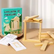 【子玄】空間邏輯訓練 空間投影挑戰積木教具(訓練手眼協調與空間邏輯感 建塔桌遊 積木桌遊)