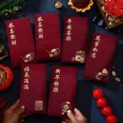 2025新款複古新年紅包磨砂燙金個性創意春節高檔過年利是封通用 aaa aaa aaa aaa