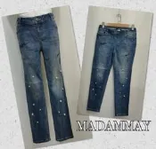 ☀️二手衣☀️MADAMMAY徐明美 女款 珍珠裝飾低腰牛仔褲L號ADJ00341