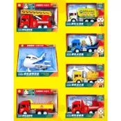 【風車】FOOD超人城市聲光慣性消防車&慣性自卸車&慣性旋轉飛機&慣性水泥車&慣性挖土機&慣性雲梯車&慣性垃圾車
