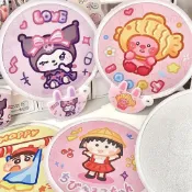 🌈拍照補光扇 多功能折疊扇 卡通圖案 可折疊反光板 便攜式小扇子 團扇 小圓扇 學生扇子 送收納袋
