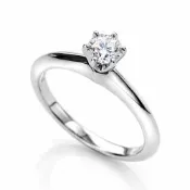 Tiffany&Co. 蒂芙尼 0.25克拉鑽石 PT950鉑金 六爪鑽戒(展示品)