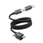 (店+)【Mcdodo】Mcdodo 麥多多極能系列 磁吸收納帶燈鋁合金尼龍編織 60W 四合一 PD 充電線 黑色 -1.2m CA-9920