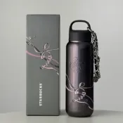 星巴克杯子2026朋克芭蕾系列甜酷風帶茶濾520ml不銹鋼提手杯配金屬掛鏈