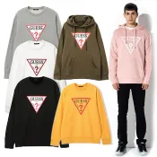 GUESS LOGO CREW 黑 灰 白 經典 基本款 倒三角 LOGO 大學T 斜紋 膠印 零碼出清 DOT