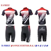 溺水小金魚百貨★【套裝六碼】X-FREE蠻牛車衣+萊卡車褲 排汗行服 矽膠坐墊自行車騎行褲 腳踏車短袖車衣短車褲