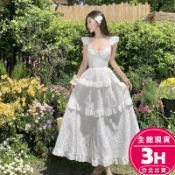 【梨卡】隔日到貨 女裝 洋裝 長裙 露背洋裝 性感長裙 法式長裙 度假洋裝 無袖長裙 顯瘦長裙C66669【現貨24H】