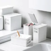 (店+)【JOEKI】標籤收納盒-小號有蓋收納盒 無印風 置物盒 收納盒 儲物盒 桌上收納盒 居家收納 洗衣粉收納