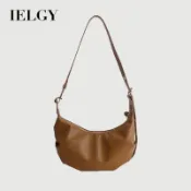 IELGY 牛角包 復古單肩腋下包 休閒百搭斜挎餃子包
