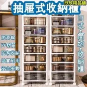 【收納櫃 抽屜櫃】附輪收納箱日 式收納櫃抽 屜式可移動 多層儲物整 理收納櫃七 層八層自由 組裝超強承 重移動滑輪🗄️