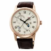 大高雄鐘錶城 Orient 東方錶 SAK00001Y(SUN&MOON系列)新日月相錶機械腕錶/白面43mm｜樂天領券現折★全館特惠中★指定刷卡回饋10%