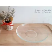 質感玻璃燭盤candle holder，居家擺飾，可放置圓柱蠟燭或乾燥花，簡單大方，生活居家家飾品，不含蠟燭，現貨