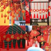 新年春節中國風流蘇 結緣品 中國結吊飾 包包 書籤吊墜 鑰匙扣扇墜 Diy綠植花盆吊飾 手工編織裝飾品