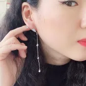 純銀葉姑婆芋不對稱耳環